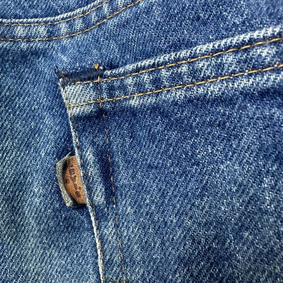 Vintage 80s Levis 549 Jeans 36x34 Made in USA Whiskering Wallet Fade Leather Tab - Picture 9 of 16